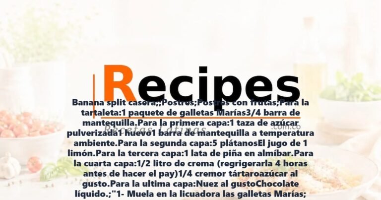 Banana split casera;;Postres;Postres con frutas;Para la tartaleta:1 paquete de galletas Marías3/4 barra de mantequilla.Para la primera capa:1 taza de azúcar pulverizada1 huevo1 barra de mantequilla a temperatura ambiente.Para la segunda capa:5 plátanosEl jugo de 1 limón.Para la tercera capa:1 lata de piña en almíbar.Para la cuarta capa:1/2 litro de crema (regrigerarla 4 horas antes de hacer el pay)1/4 cremor tártaroazúcar al gusto.Para la ultima capa:Nuez al gustoChocolate líquido.;"1- Muela en la licuadora las galletas Marías; aparte, derrita la mantequilla y mézclela luego con las galleras molidas hasta que quede una pasta.2- Cubra con esta pasta el fondo y las orillas de un refractario para hacer tartaletas