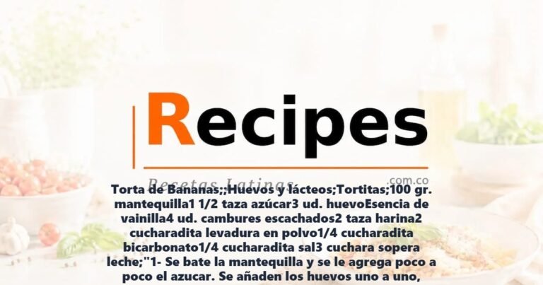 Torta de Bananas;;Huevos y lácteos;Tortitas;100 gr. mantequilla1 1/2 taza azúcar3 ud. huevoEsencia de vainilla4 ud. cambures escachados2 taza harina2 cucharadita levadura en polvo1/4 cucharadita bicarbonato1/4 cucharadita sal3 cuchara sopera leche;"1- Se bate la mantequilla y se le agrega poco a poco el azucar. Se añaden los huevos uno a uno, batiendo bien